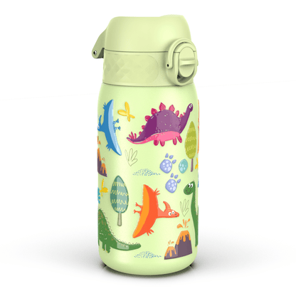 Leak Proof Water Bottle, Stainless Steel, Dinosaurs, 400ml (13oz)