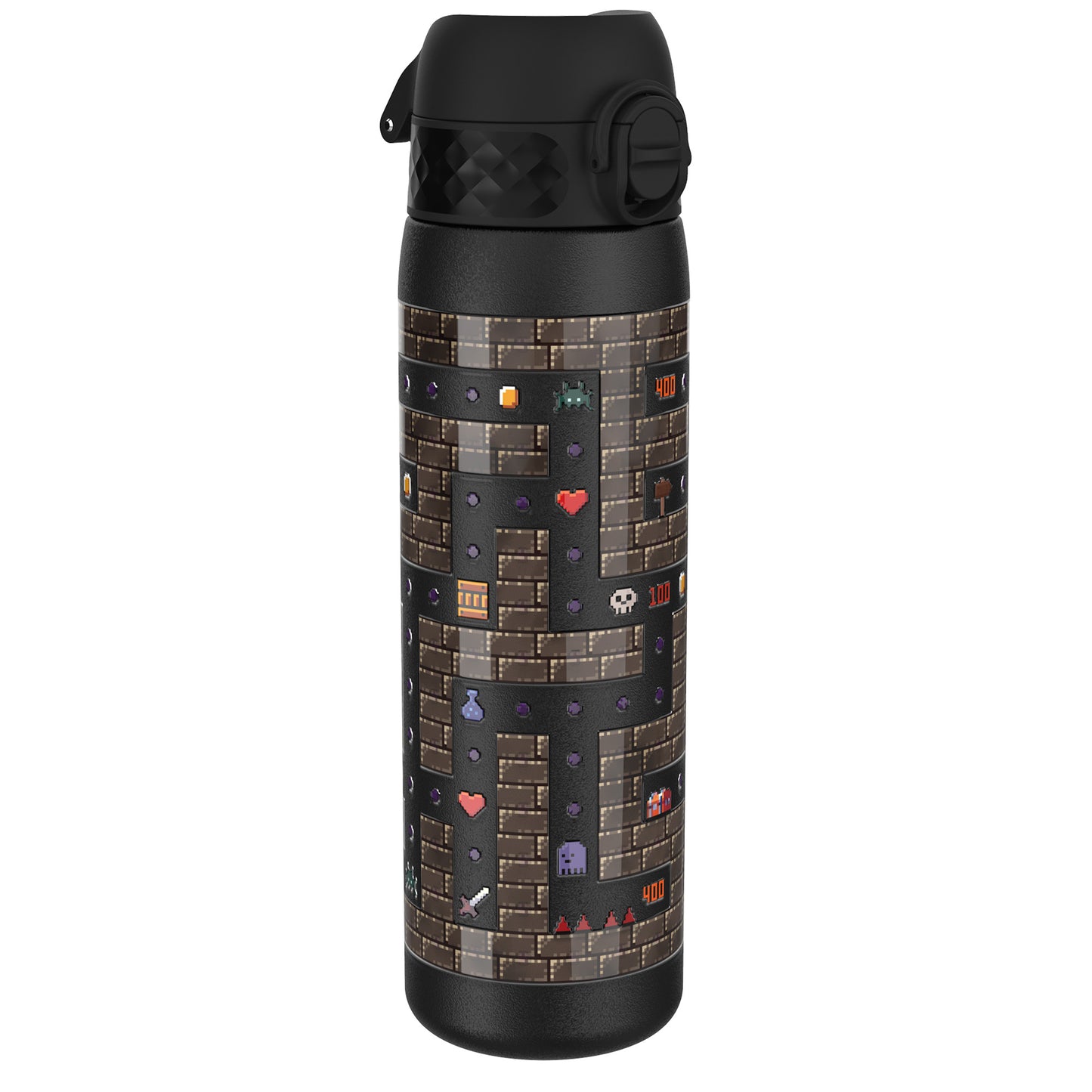 Leak Proof Slim Water Bottle, Stainless Steel, Gamer, 600ml (20oz)