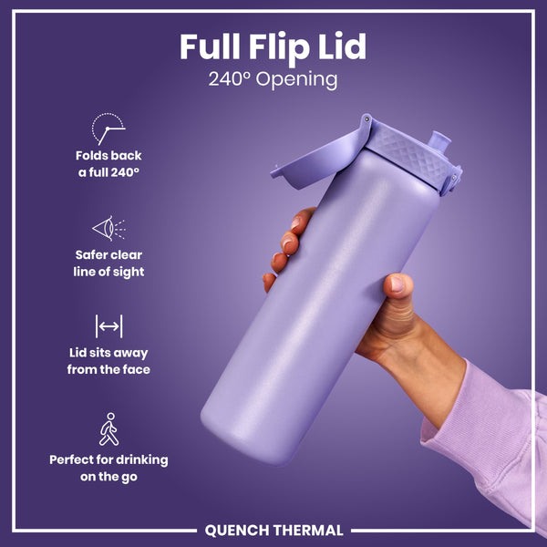 Leak Proof 1 Litre Thermal Water Bottle, Insulated, Light Purple, 1L