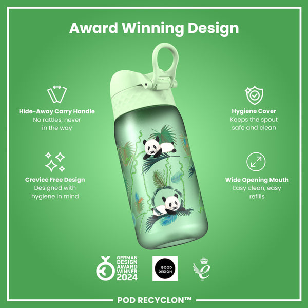 Leak Proof Kids' Water Bottle, Recyclon, Pandas, 350ml (12oz)