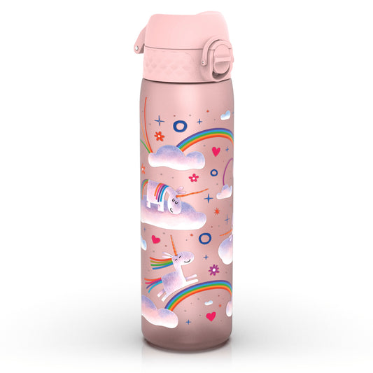 Leak Proof Slim Water Bottle, Recyclon, Unicorn Rainbows, 500ml (18oz)