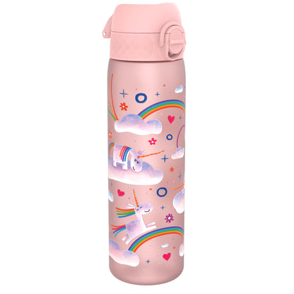 Leak Proof Slim Water Bottle, Recyclon, Unicorn Rainbows, 500ml (18oz)