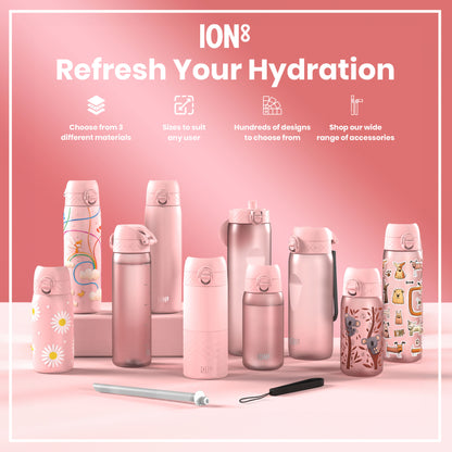 Leak Proof 1 litre Water Bottle, Recyclon, Rose Quartz