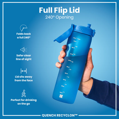 Leak Proof 1 litre Water Bottle, Recyclon, Blue