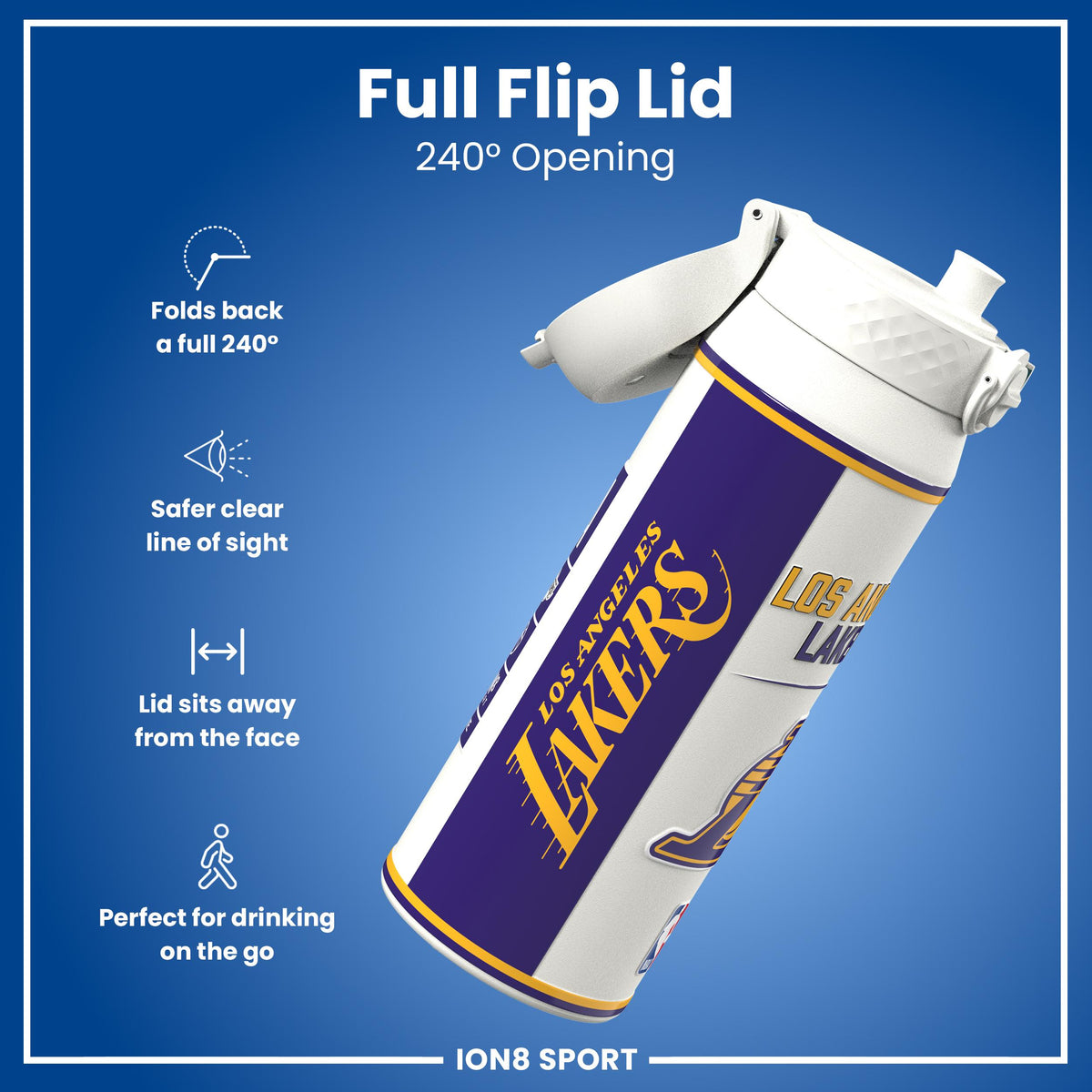 NBA x ION8, Insulated Steel Bottle, LA Lakers, 750ml (24oz)
