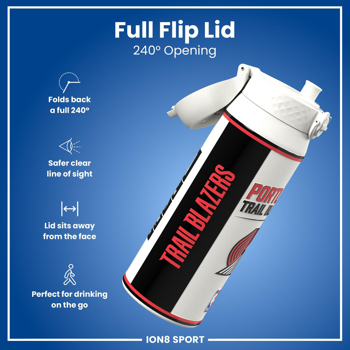 NBA x ION8, Insulated Steel Bottle, Portland Trailblazers, 750ml (24oz)