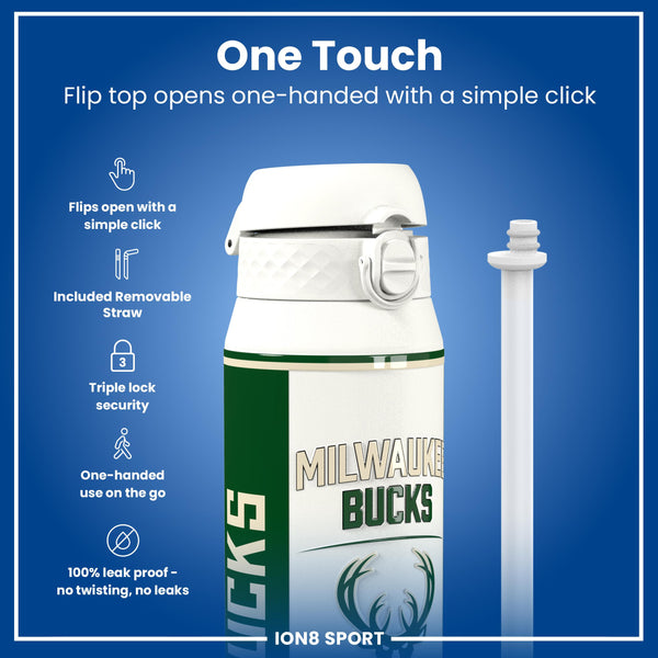 NBA x ION8, Insulated Steel Bottle, Milwaukee Bucks, 750ml (24oz)
