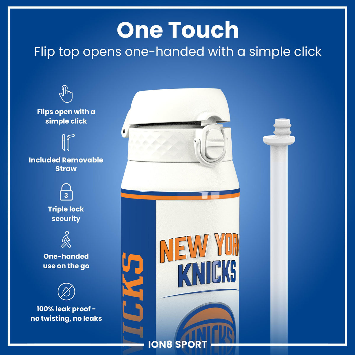 NBA x ION8, Insulated Steel Bottle, NY Knicks, 750ml (24oz)