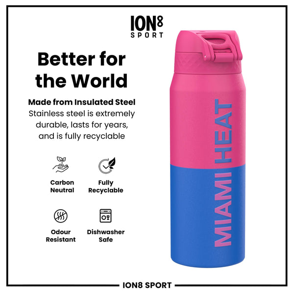 NBA x Ion8 Sports, Insulated Bottle, Miami Heat, 750ml (24oz)