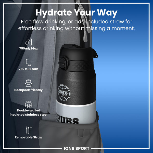 NBA x ION8, Insulated Steel Bottle, SA Spurs, 750ml (24oz)