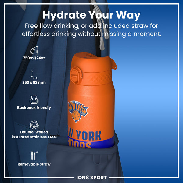 NBA x ION8, Insulated Steel Bottle, NY Knicks, 750ml (24oz)