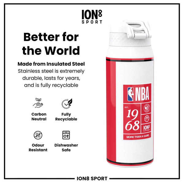 NBA x ION8, Insulated Steel Bottle, Atlanta Hawks, 750ml (24oz)