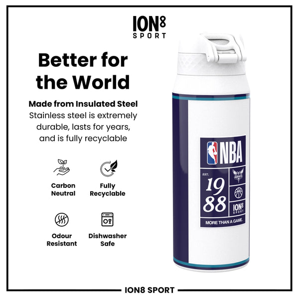 NBA x ION8, Insulated Steel Bottle, Charlotte Hornets, 750ml (24oz)