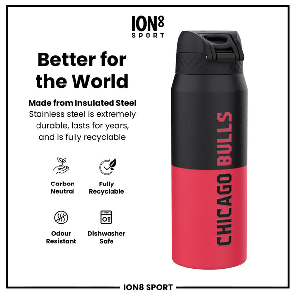 NBA x ION8, Insulated Steel Bottle, Chicago Bulls, 750ml (24oz)