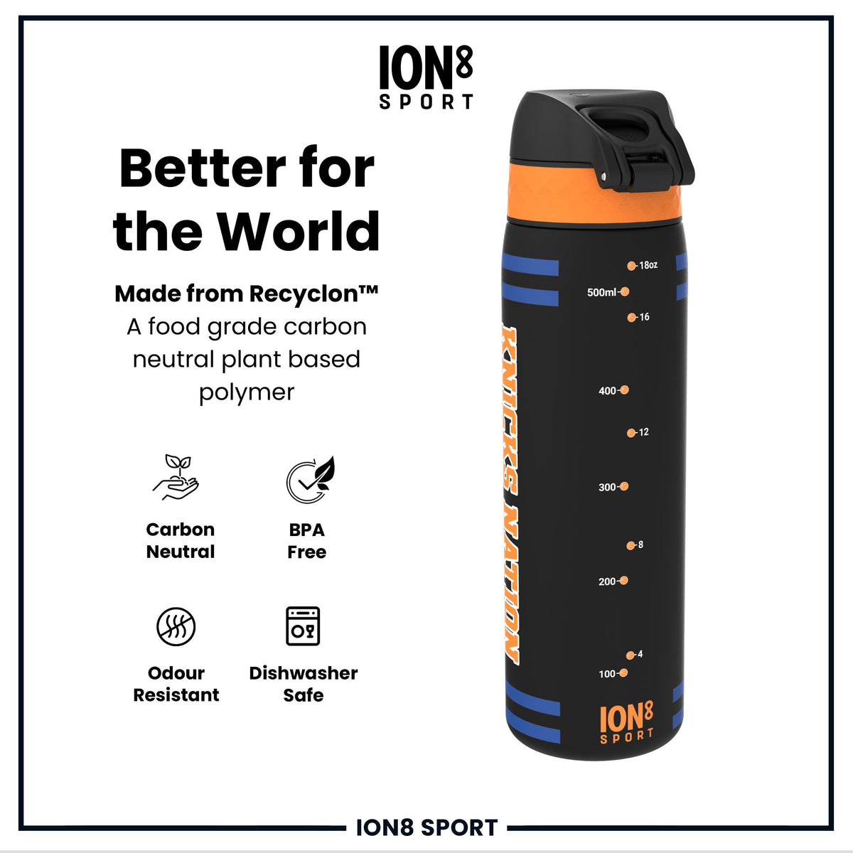 NBA x ION8, Recyclon, NY Knicks, 500ml (18oz)