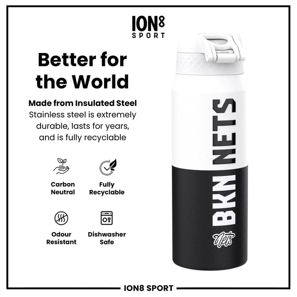 NBA x ION8, Insulated Steel Bottle, Brooklyn Nets, 750ml (24oz)