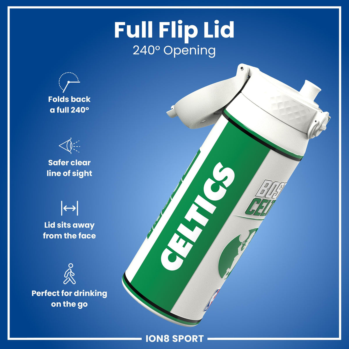 NBA x ION8, Insulated Steel Bottle, Boston Celtics, 750ml (24oz)