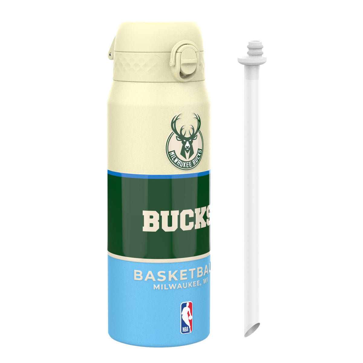NBA x ION8, Insulated Steel Bottle, Milwaukee Bucks, 750ml (24oz)