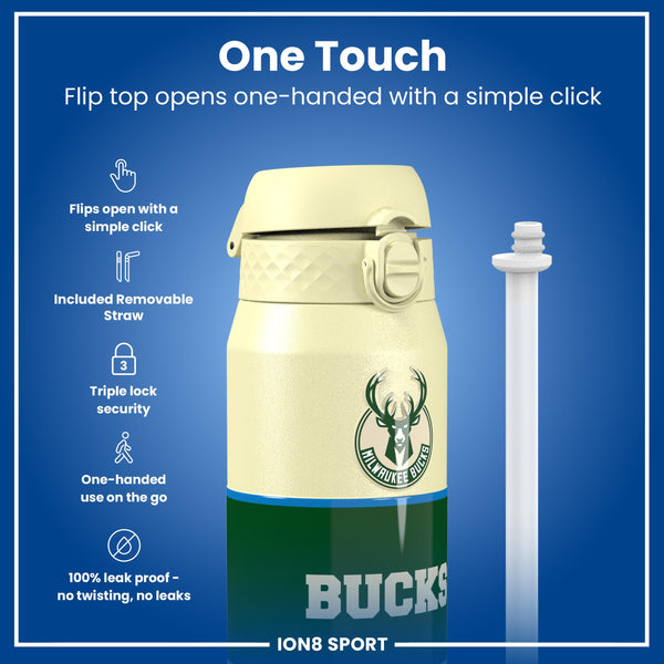 NBA x ION8, Insulated Steel Bottle, Milwaukee Bucks, 750ml (24oz)