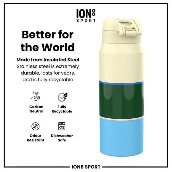 NBA x ION8, Insulated Steel Bottle, Milwaukee Bucks, 750ml (24oz)