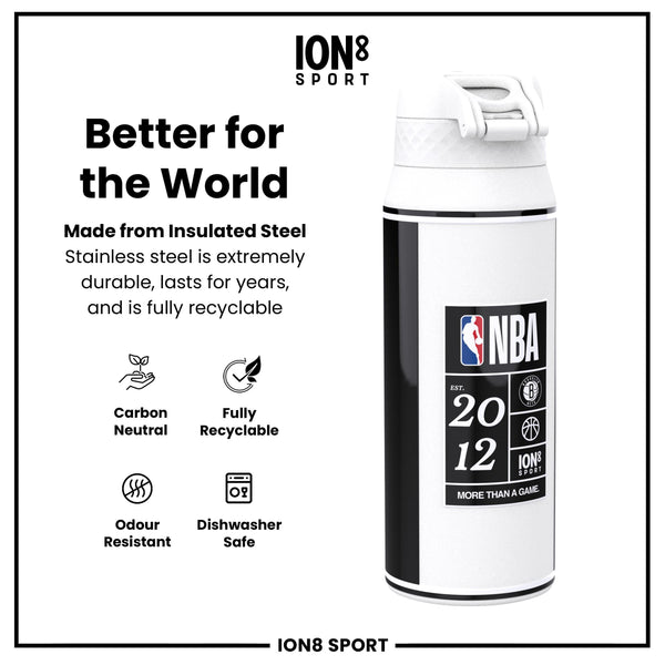 NBA x ION8, Insulated Steel Bottle, Brooklyn Nets, 750ml (24oz)