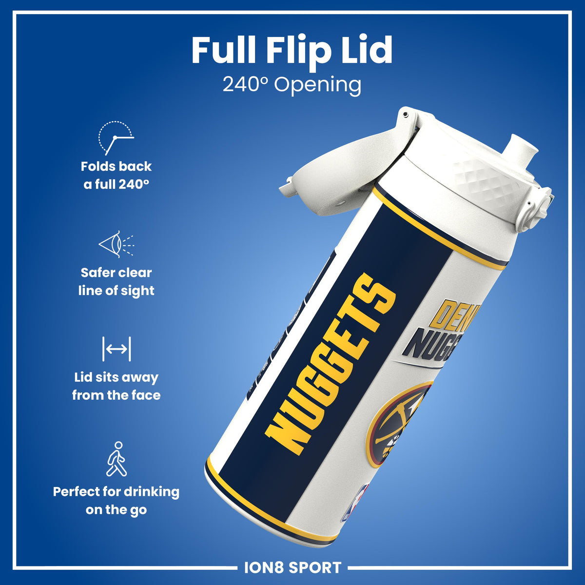 NBA x ION8, Insulated Steel Bottle, Denver Nuggets, 750ml (24oz)