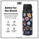 NBA x ION8, Insulated Steel Bottle, Multi Teams, 750ml (24oz)