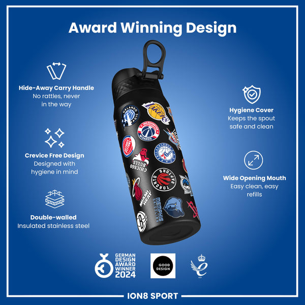 NBA x ION8, Insulated Steel Bottle, Multi Teams, 750ml (24oz)