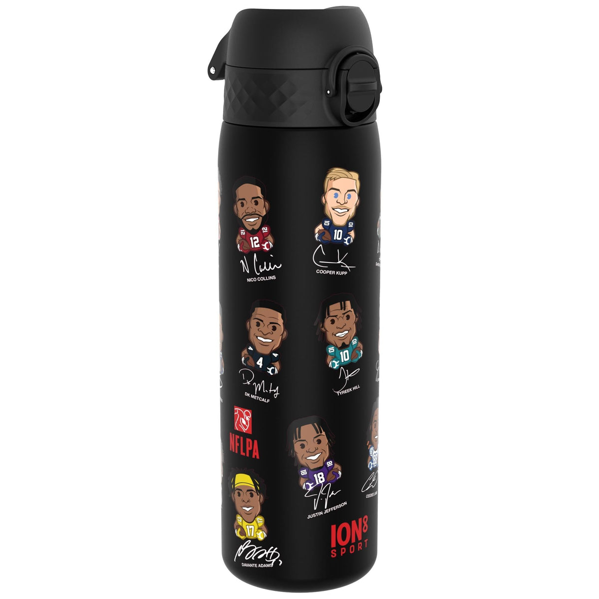 Leak Proof NFLPA Water Bottle, Recyclon, Wide Receivers, 500ml (18oz)