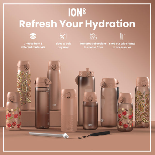 Leak Proof 1 litre Water Bottle, Recyclon, Half-Cut, Mocha, 1L