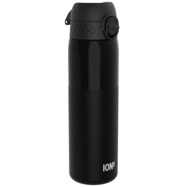 Leak Proof Slim Water Bottle, Recyclon, Half-Cut, Black, 500ml (18oz)