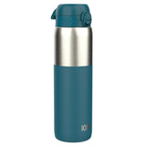 Leak Proof 1 Litre Water Bottle, Stainless Steel, Half-Cut, Teal, 1L