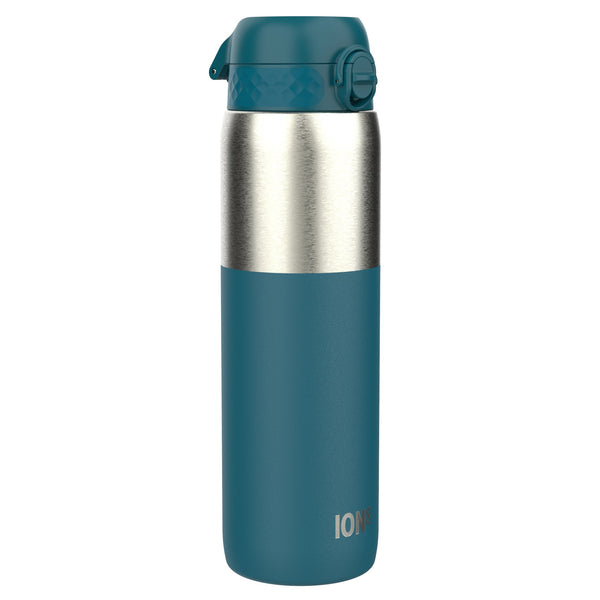 Leak Proof 1 Litre Thermal Water Bottle, Insulated, Half-Cut, Teal, 1L