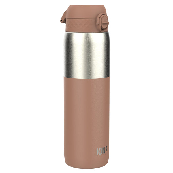Leak Proof 1 Litre Thermal Water Bottle, Insulated, Half-Cut, Mocha, 1L