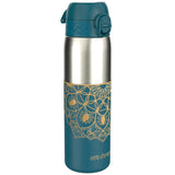 Leak Proof Slim Water Bottle, Stainless Steel, Half-Cut, Mandalas, 600ml (20oz)