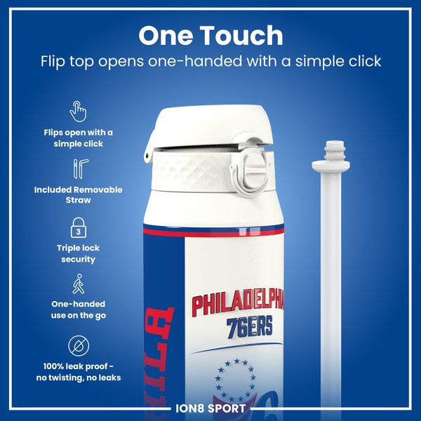 NBA x ION8, Insulated Steel Bottle, Philadelphia 76ers, 750ml (24oz)