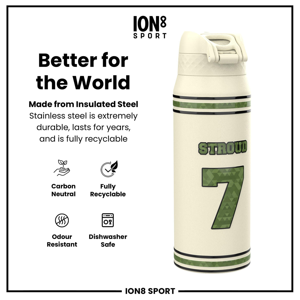 NFL x Ion8 Sports, Insulated Bottle, Icon Series, CJ Stroud, 750ml (24oz)