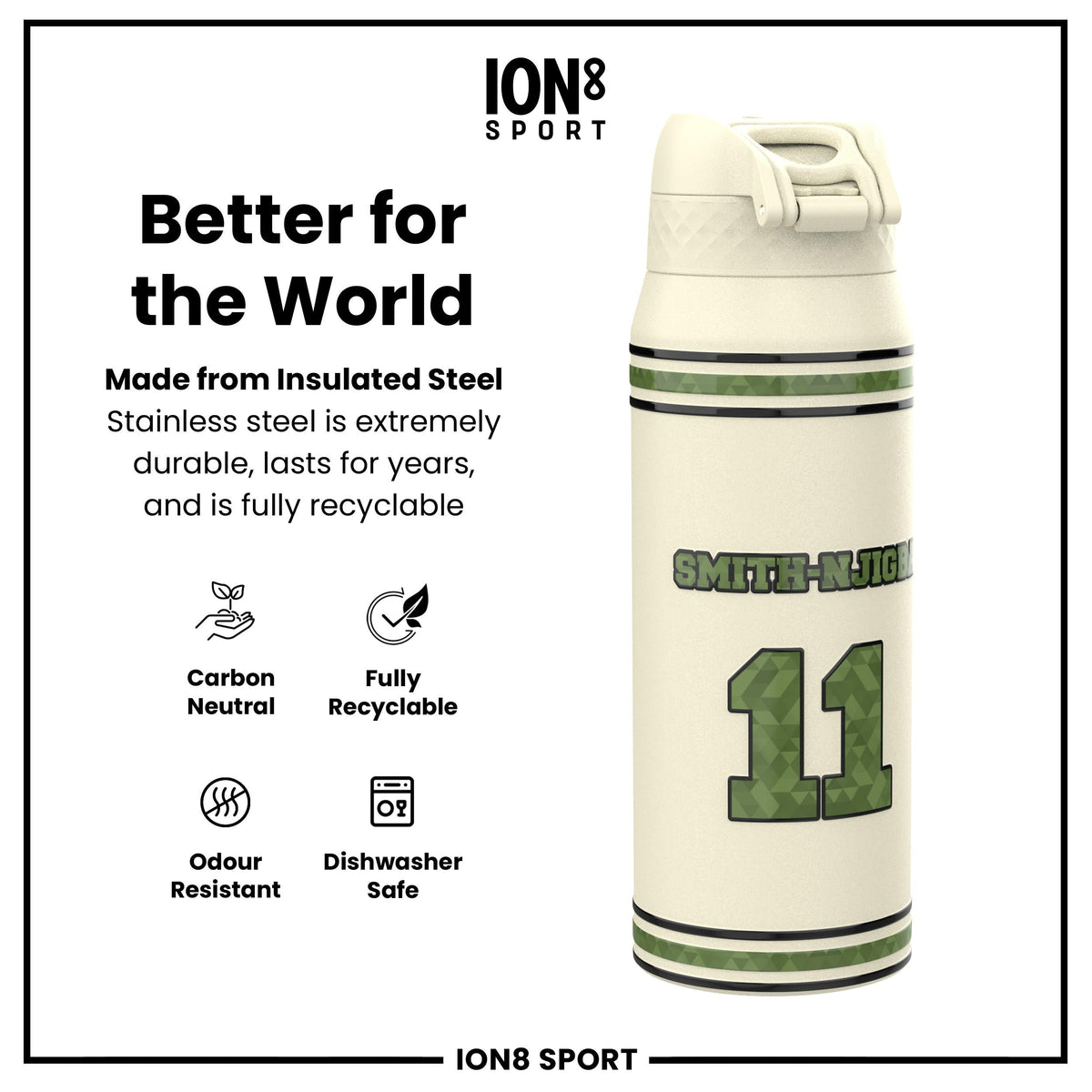 NFL x Ion8 Sports, Insulated Bottle, Icon Series, Jaxon Smith-Njigba, 750ml (24oz)
