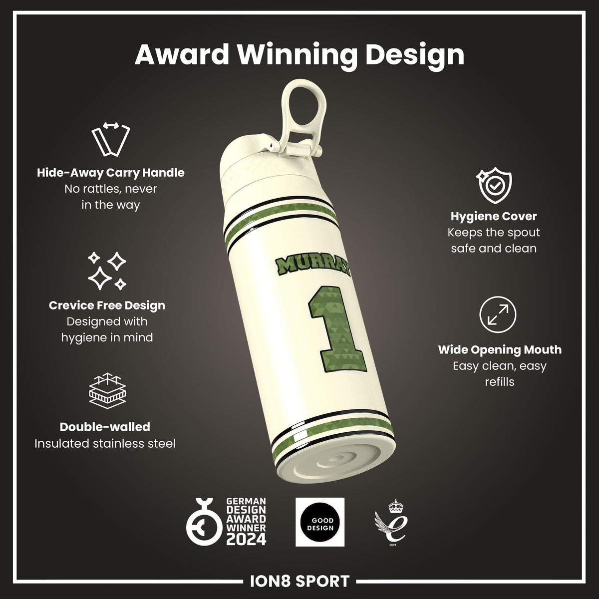 NFL x Ion8 Sports, Insulated Bottle, Icon Series, Kyler Murray, 750ml (24oz)