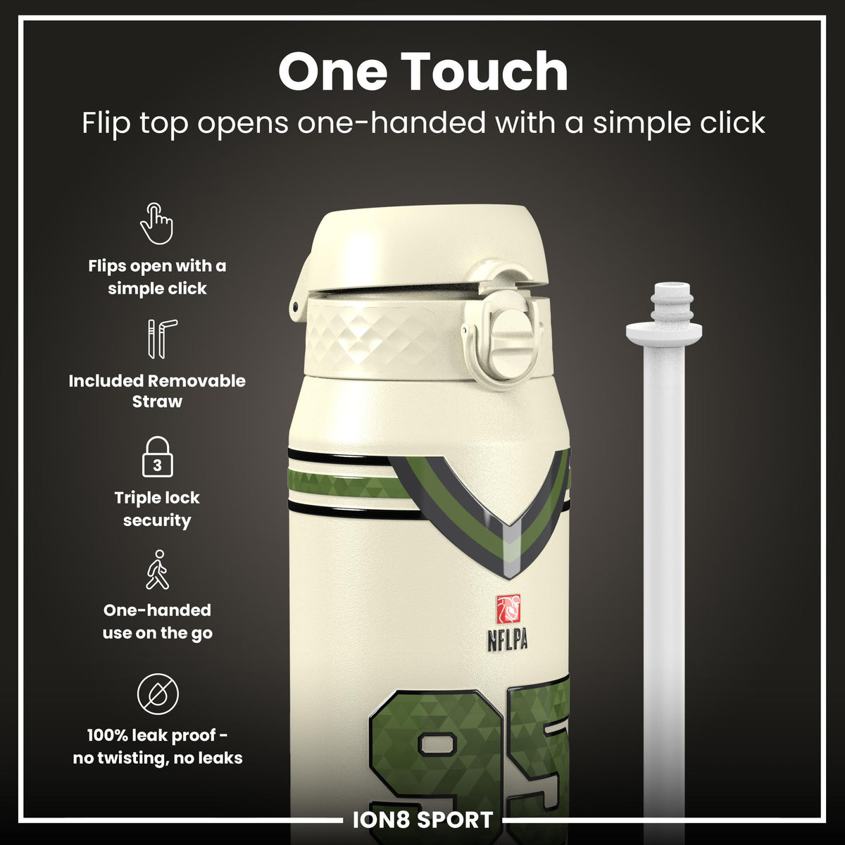NFL x Ion8 Sports, Insulated Bottle, Icon Series, Myles Garrett, 750ml (24oz)