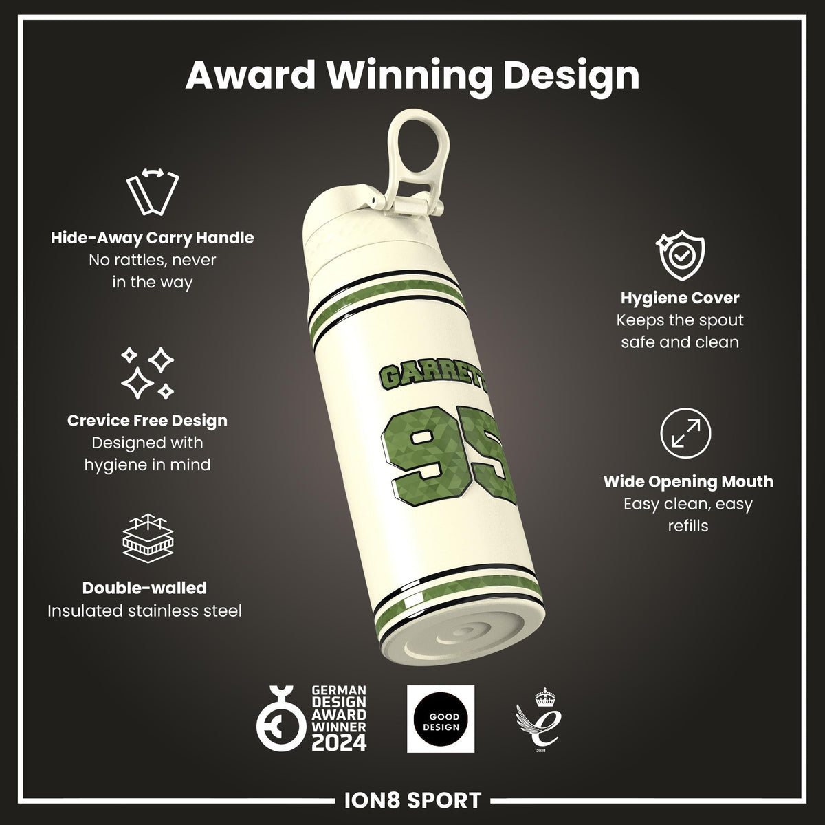 NFL x Ion8 Sports, Insulated Bottle, Icon Series, Myles Garrett, 750ml (24oz)
