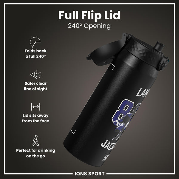 NFL x Ion8 Sports, Insulated Bottle, Locked In Series, Lamar Jackson, 750ml (24oz)