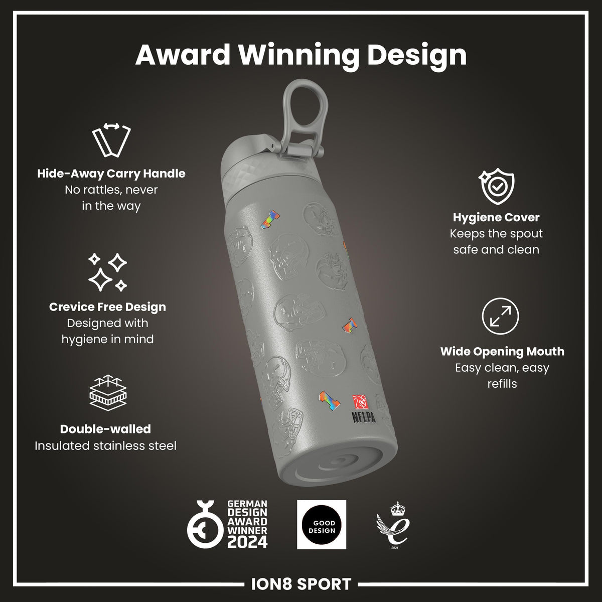NFL x Ion8 Sports, Insulated Bottle, Signature Series, Tua Tagovailoa, 750ml (24oz)
