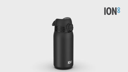 Leak Proof Water Bottle, Stainless Steel, Black, 400ml (13oz)