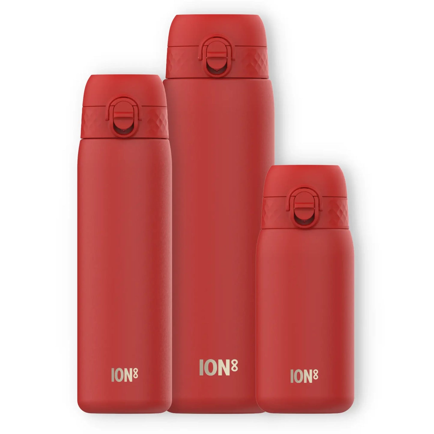 ION8, Lightweight Steel Trio Bottle Bundle, Red