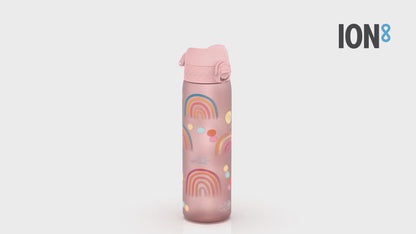 360 Video View of Ion8 Leak Proof Slim Water Bottle, BPA Free, Rainbows, 600ml (20oz)